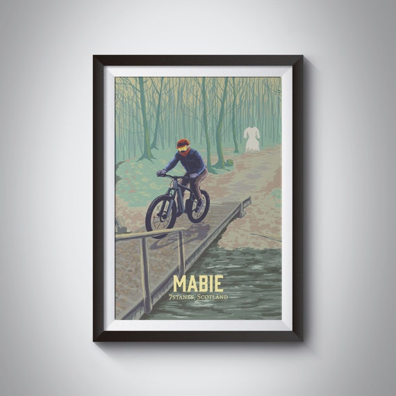 Buy Mabie Mountain Biking Poster dumfries 7stanes Scotland MTB Ghost Stane Misty Glade XC Loop Mabie Woods Hills Cycling Print Bike Art Online in India Etsy