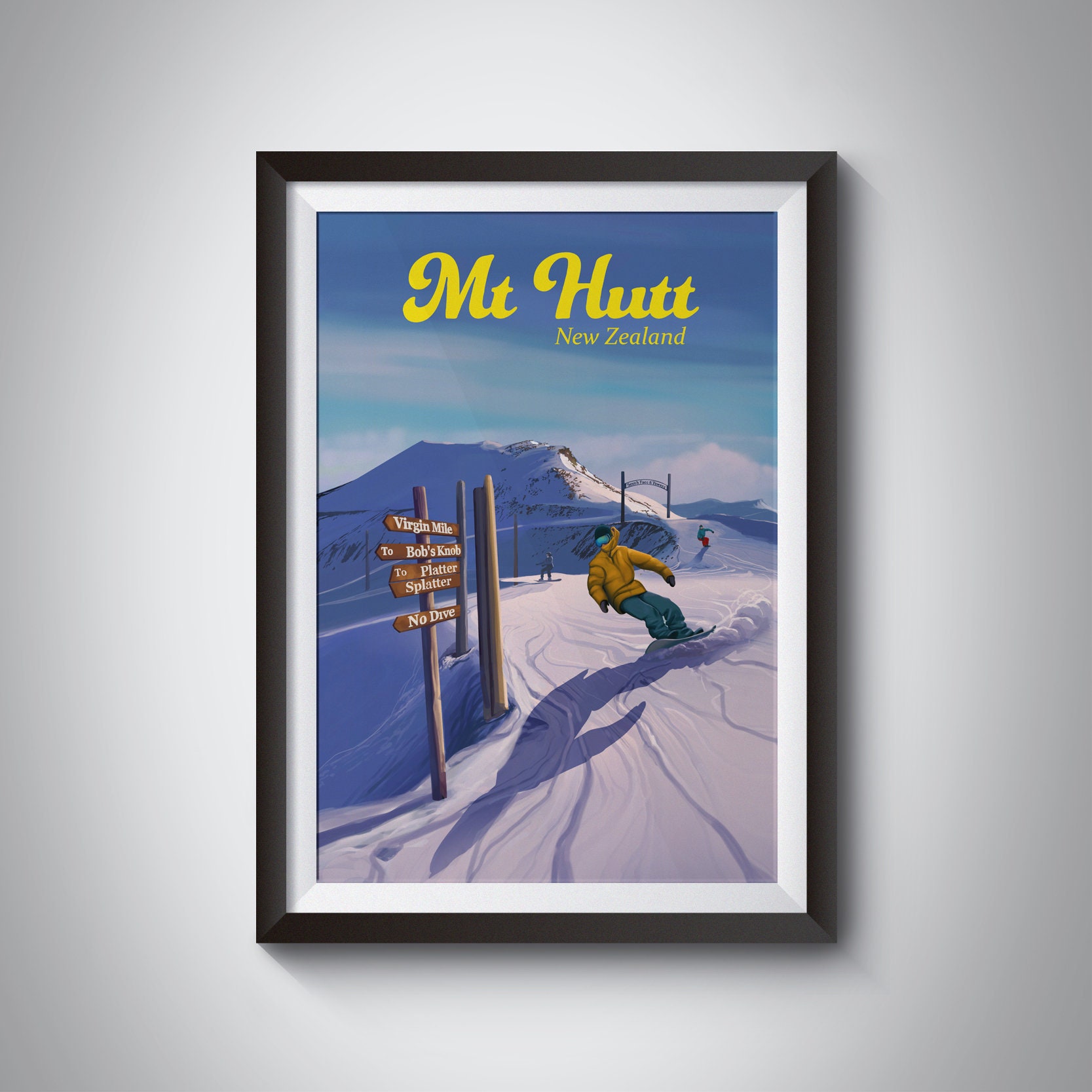 Mt Hutt Poster New Zealand