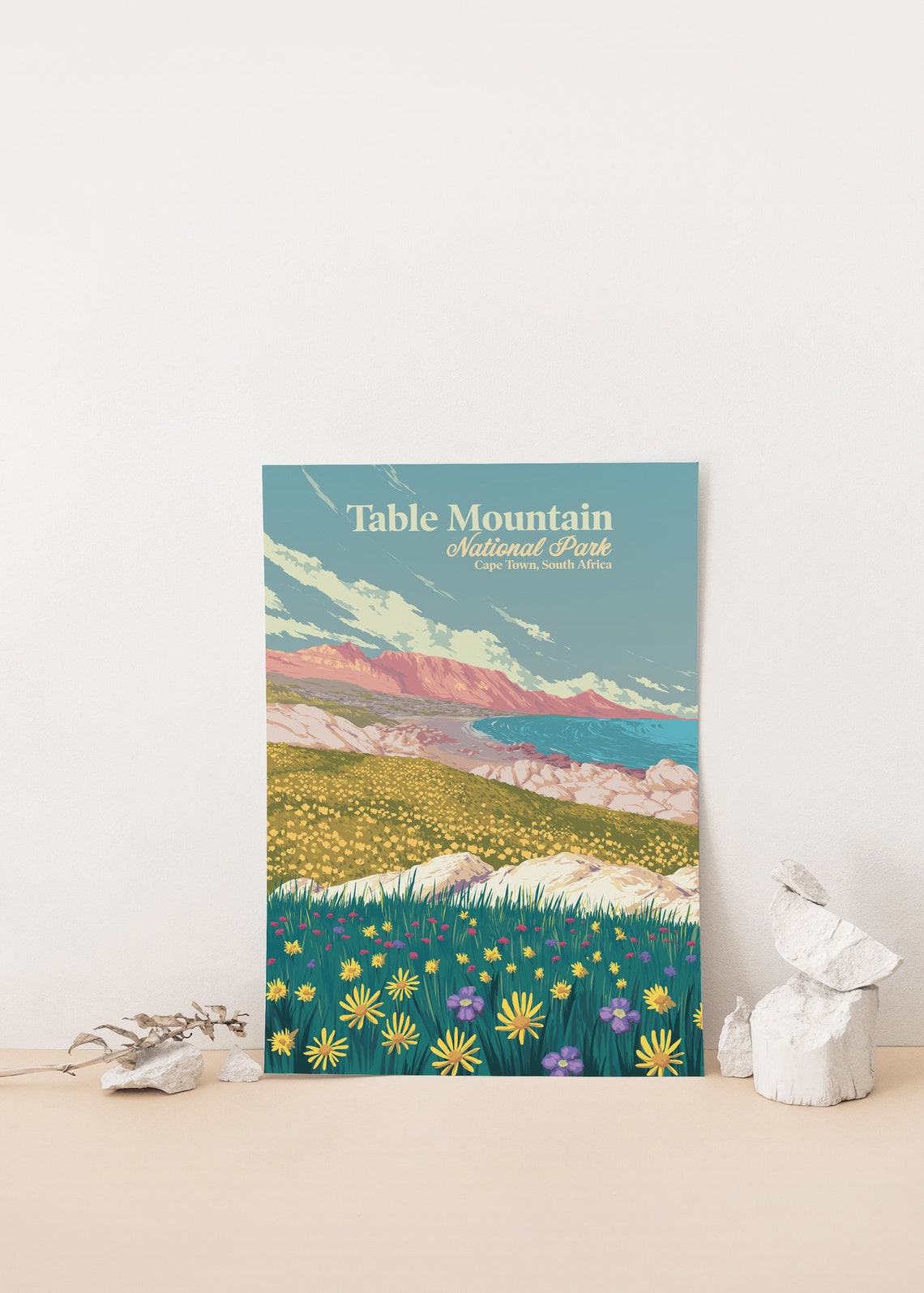 Table Mountain Poster National Park Print Cape Town South Etsy