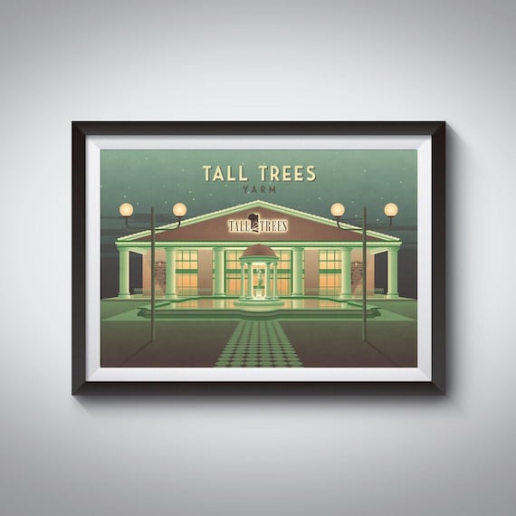 Tall Trees Yarm Nightclub Poster, Tall Trees Hotel, Retro Clubbing Print, Teeside, Middlesbrough, Stockton-on-Tees, Club Macmillan, Club M