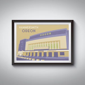Hammersmith Odeon Poster, London Travel Print, Art Deco Print, Music Venue Art, London Architecture, Wall Art, Vintage, Gig Poster, Apollo