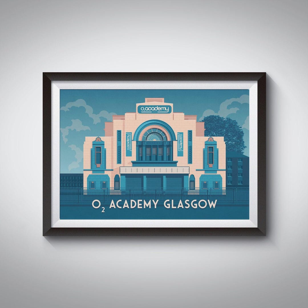O2 Academy Glasgow Poster, Scotland, Architecture, Art Deco Building ...