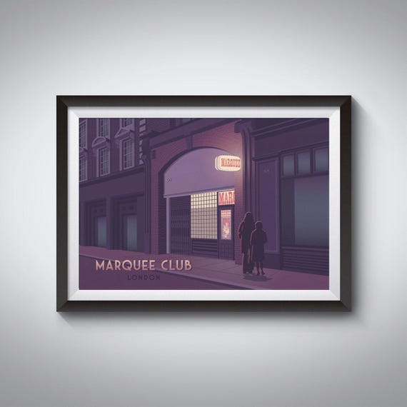 Marquee Club Wardour Street Poster, Soho London Travel Poster