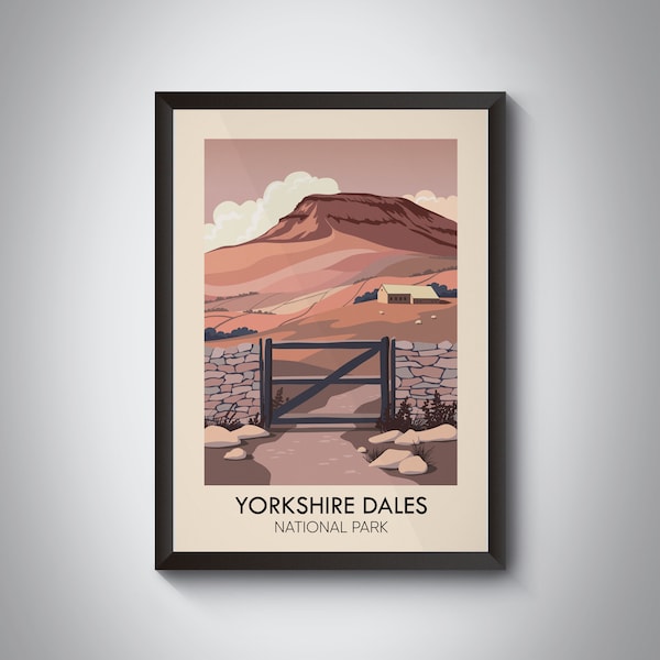 Yorkshire Dales National Park Poster, Pen Y Ghent Print, Yorkshire England Print, Vintage Travel Poster, Wall Art, British Railway Poster