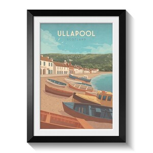 Ullapool Scotland Poster, Scottish Highlands Wall Art Print, Coastal Village, Northwest Scotland Travel Decor, Landscape, North Coast 500