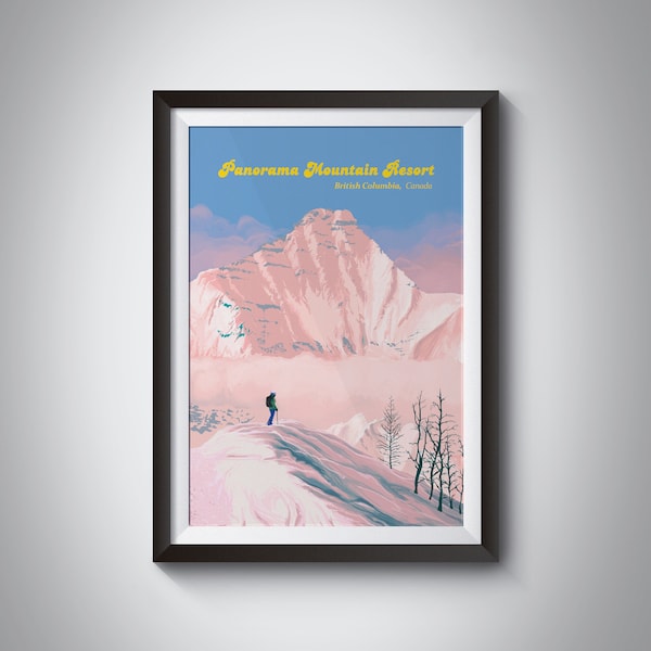 Panorama Mountain Ski Resort Poster, British Columbia, Canada, Purcell Mountains, East Kootenay, Vintage Travel Print, Rockies, Skiing Gift