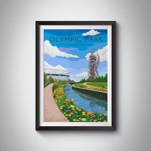 Olympic Park London Poster, Olympic Stadium, London 2012 Olympics, Stratford East London Print, Lee Valley, Orbit Slide, Hackney Wick, Art image 1