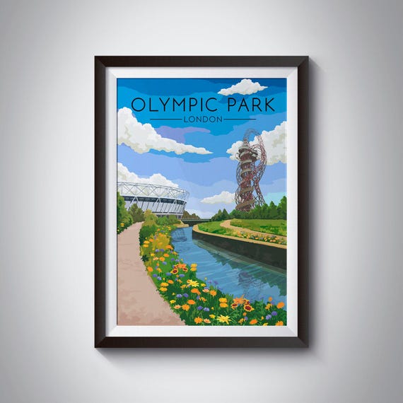 Olympic Park London Poster, Olympic Stadium, London 2012 Olympics, Stratford East London Print, Lee Valley, Orbit Slide, Hackney Wick, Art