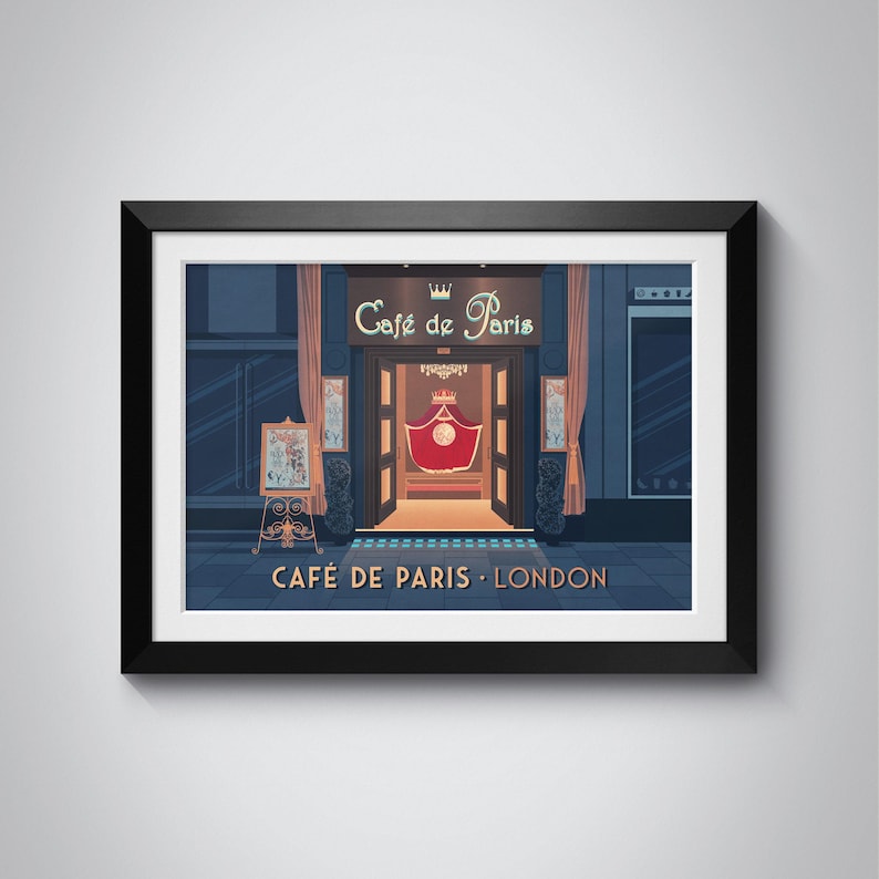 Cafe de Paris Poster, London Travel Print, Iconic Nightclub Wall Art, Vintage Decor, Soho London, Historic London Venue Print, Jazz Club Art image 1