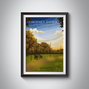 Hackney Downs Park Poster, Travel Print, East London Poster, Wand Kunst Geschenk, Untere Clapton, London Fields, Clissold Park, Stoke Newington
