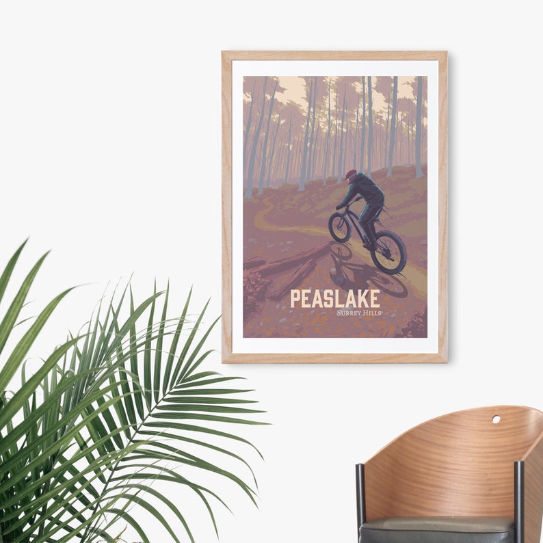 Peaslake Mountain Biking Poster, Surrey Hills MTB, Holmbury Hill, Pitch Hill Mountain Bike Trails, Cycling Gift, Enduro, Singletrack image 5