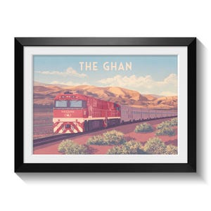 The Ghan Australia Poster, Iconic Railway Travel Wall Art Print, Outback Adventure Decor, Australian Train Journey Artwork, Indian Pacific