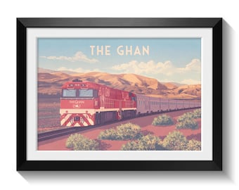 The Ghan Australia Poster, Iconic Railway Travel Wall Art Print, Outback Adventure Decor, Australian Train Journey Artwork, Indian Pacific