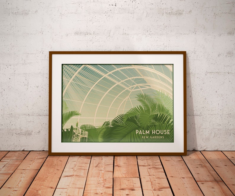 Kew Gardens Poster Palm House Botanical Print London Etsy UK
