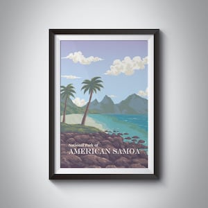 Nationalpark von Amerikanisch-Samoa, USA Reisedruck, Vintage Reiseplakat, Tutuila, Ofu, Wandern,Schnorcheln, Retro Print, Geschenk