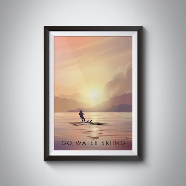 Water Ski Art Etsy