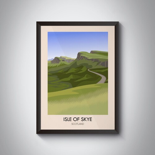 Isle Of Skye Poster, Scotland, The Quiraing, Hiking, Old Man of Storr, National Park, Vintage Travel Print, Trotternish Ridge, Staffin, Art