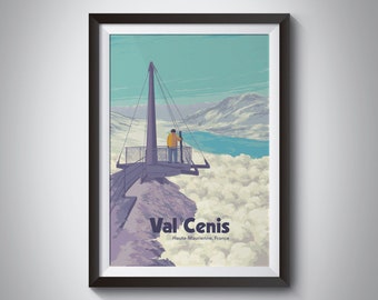 Val Cenis Ski Resort Poster, France, Skiing, French Alps, Snowboarding, Vintage Ski Print, Lanslebourg, Lanslevillard, Termignon, Bramans