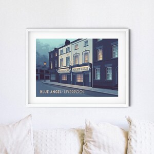 Blue Angel Liverpool Poster, The Raz Nightclub, Clubbing, Vintage Travel Print, Seel Street, Berry Street, Cavern Club, Beatles, Music Venue image 2