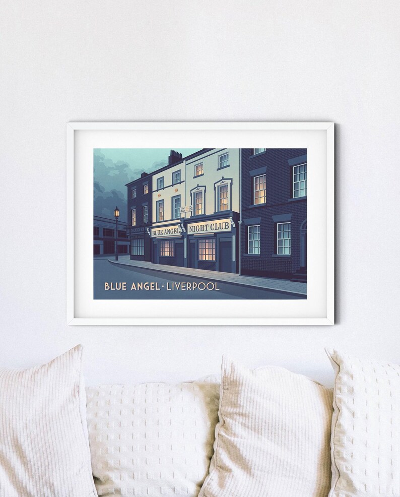 Blue Angel Liverpool Poster, The Raz Nightclub, Clubbing, Vintage Travel Print, Seel Street, Berry Street, Cavern Club, Beatles, Music Venue image 2