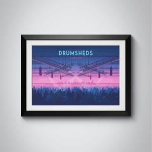Drumsheds Nightclub Poster, London Nightclub Print, Printworks, Fabric, Iconic Venue, Music Festival Art, Architecture, London Travel Poster