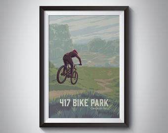 417 Bike Park Mountain Biking Poster, Crickley Hill, Gloucester