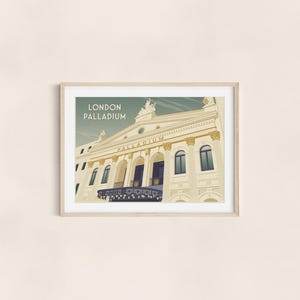 Póster del London Palladium, Impresión de viaje a Londres, Teatro del West End, Impresión Art Déco, Soho, Arquitectura, Musicales, Regalo de Londres, Decoración de pared imagen 5