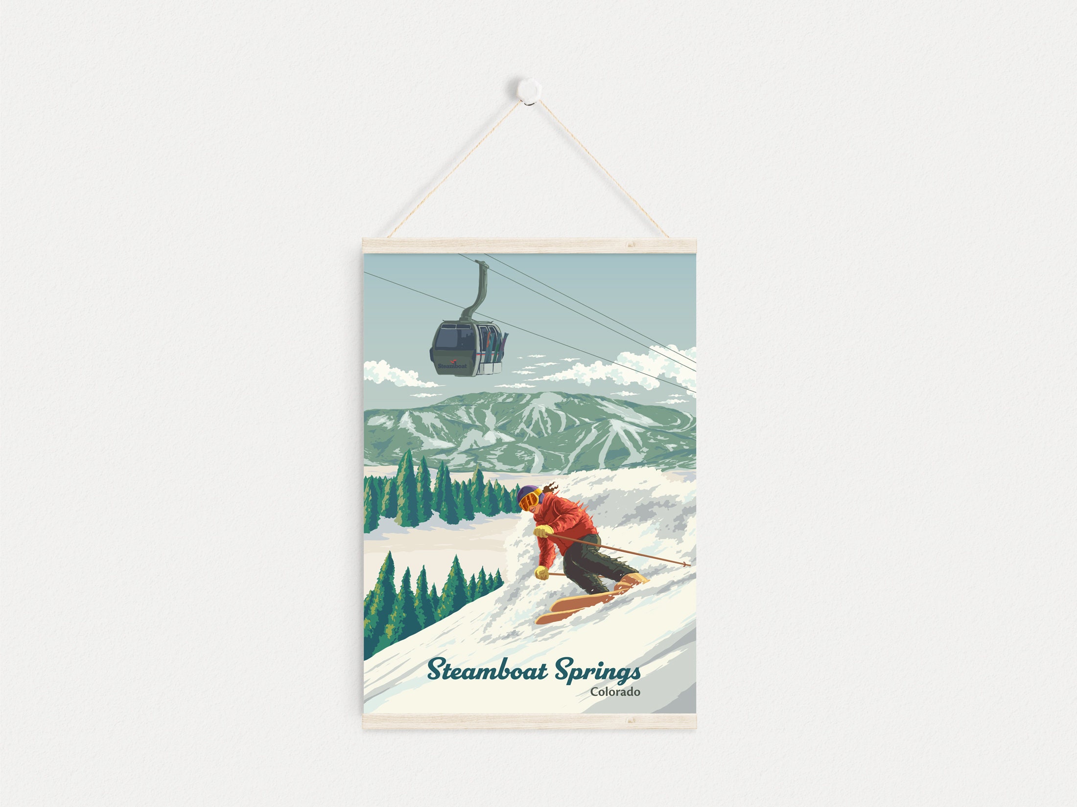 Steamboat Springs Ski Resort Poster Steamboat Colorado Print image