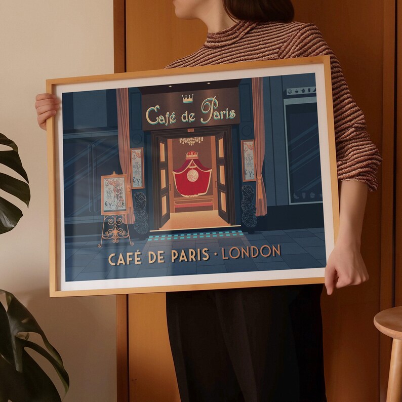 Cafe de Paris Poster, London Travel Print, Iconic Nightclub Wall Art, Vintage Decor, Soho London, Historic London Venue Print, Jazz Club Art image 5