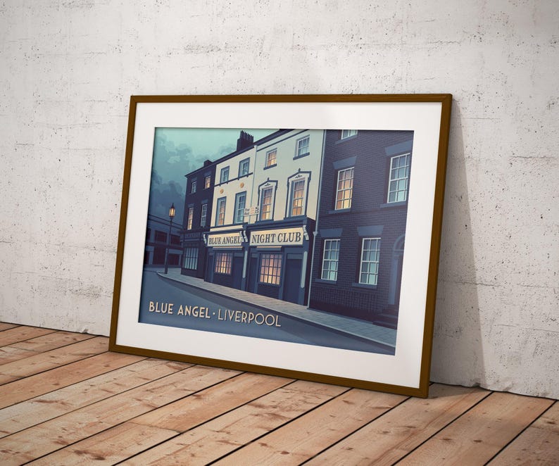 Blue Angel Liverpool Poster, The Raz Nightclub, Clubbing, Vintage Travel Print, Seel Street, Berry Street, Cavern Club, Beatles, Music Venue image 5