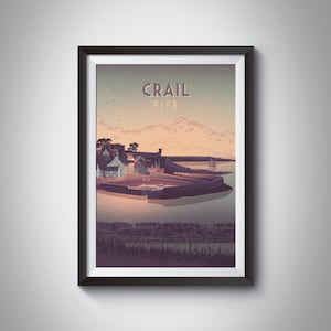 Crail Poster, Fife, Scotland, East Neuk Of Fife, Fishing Village, Crail Harbour, Edinburgh, Dundee, Framed Travel Print, Scottish Coast Art