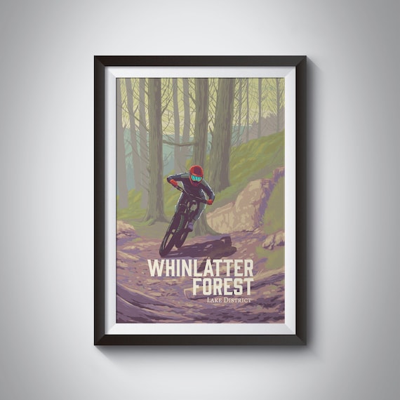 Whinlatter Forest Mountain Biking Poster Lake District National Park Vintage Travel Print MTB Trail Cycling Grizedale Framed Wall Art Etsy