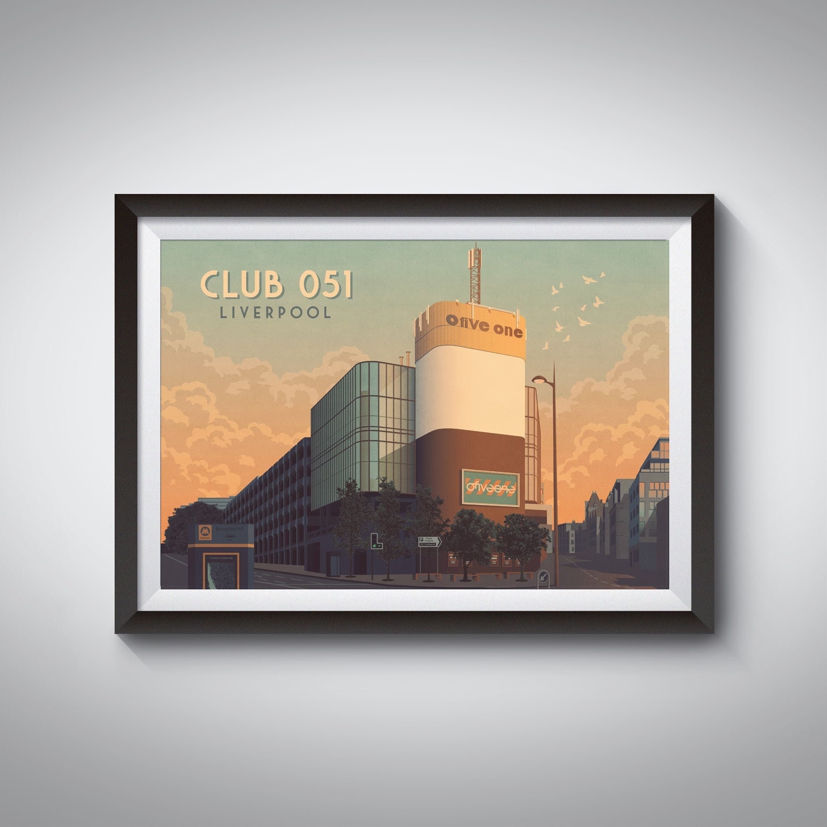 Club 051 Liverpool Nightclub Poster, Clubbing, Dance Music, Rave, Nineties Club Scene, Vintage Travel Print, Cream Nightclub, Framed Artwork