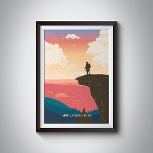 Appalachian Trail poster, reisprint, Mcafee-knop, AT Thru Hike, wandelen, Georgia, Maine, National Park Print, Pacific Crest, kaart Art Print