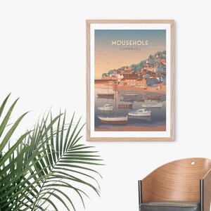Mousehold Color Mousehole Travel Poster, Cornwall, Penzance, St Clement's Isle ...