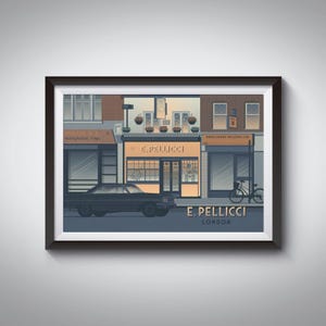 E Pellicci London Poster, Bethnal Green East London Travel Print, Greasy Spoon Cafe, English, Ronnie Reggie Kray Twins, London Architecture