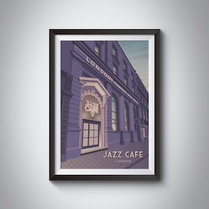 Jazz Cafe London Poster, Camden Town, Music Venue Print, Ronnie Scotts, Live Music, Vintage Travel Print, Music Gift, Retro, North London