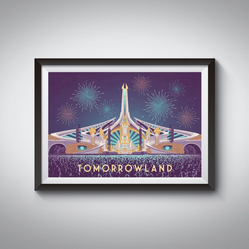 Cartel del festival de música Tomorrowland, Boom Bélgica, música dance, Dubstep, Drum n Bass, EDM, impresión de viaje, Glastonbury, Creamfields, Boomtown imagen 1