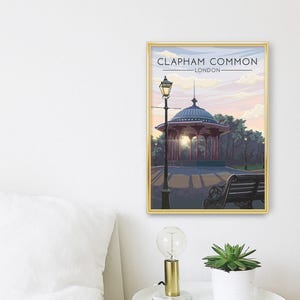 Clapham Common Poster, London Parks Print, Lambeth, Balham, Wandsworth ...