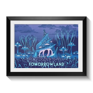 Tomorrowland 2024 Poster, Planaxis Stage, Shell Stage, Music Festival Print, Tomorrowland Art, Electronic Music, EDM Gift, Framed Print