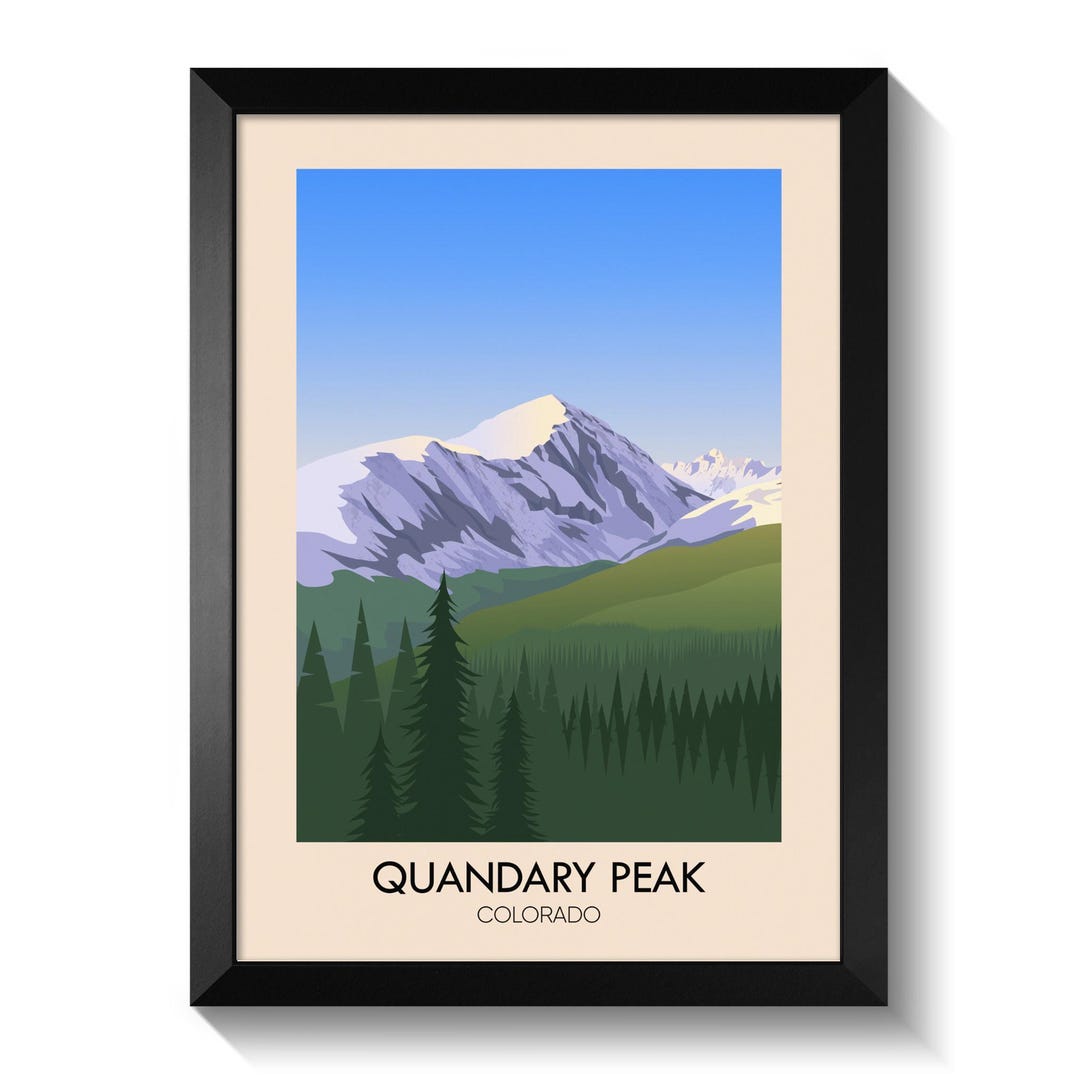 Quandary Peak Colorado Poster, Fourteeners Wall Art Print, 14er Hiking ...