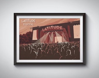 Póster del Festival Latitude, Impresión del Festival de Música, Southwold, Suffolk, Póster de Concierto, Impresión de Arte de Pared para Regalo, Glastonbury, Cartel, Festival de Arte