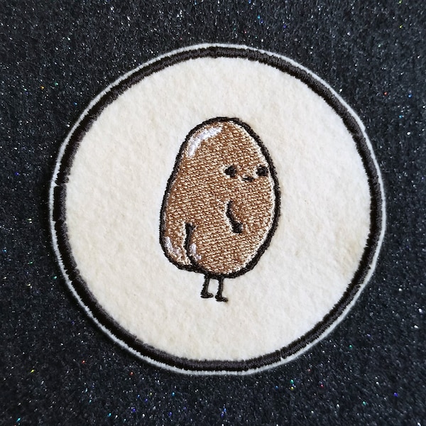 Potato Butt: Iron-on Embroidered Felt Patch
