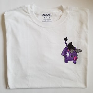 Final Fantasy XIV - Baby Behemoth Machine Embroidery Graphic T-shirt, Sustainable Street Fashion, Graphic Tee