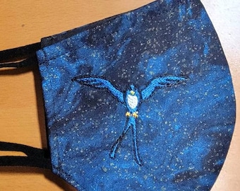 Mascarilla facial bordada de Starbird, inspirada en Final Fantasy Endwalker
