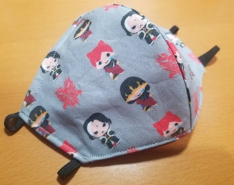 Inspirada en FFXIV Shadowbringers: máscara facial de personajes de Chibi con tira nasal y bolsillo para filtro