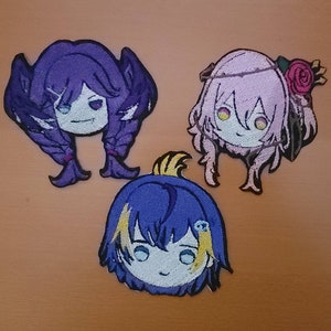 NijisanjiEN Obsydia Embroidered Head Fan Badges