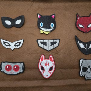 Parches bordados de máscaras de Persona5