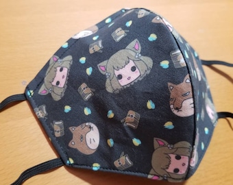 Máscara facial de Shadowbringers de FFXIV: Colas maravillosas, bolsillo para filtro