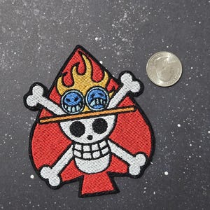 Ace Jolly Roger Skull: OP Anime 4" Sew-on or Iron-on Patch